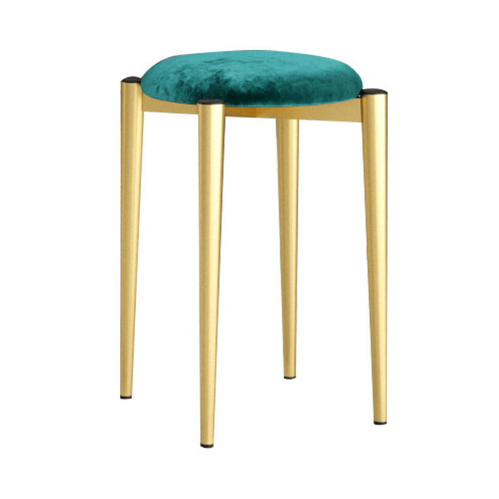 Modern Tear Resistant Pouf Circle Shape Dark Green Velvet Ottoman Green 1 Piece Clearhalo 'furn' 'furn_ottomans_poufs' 'Furniture' 'Living Room Furniture' 'Ottomans & Poufs' 'ottomans_poufs' 5944710