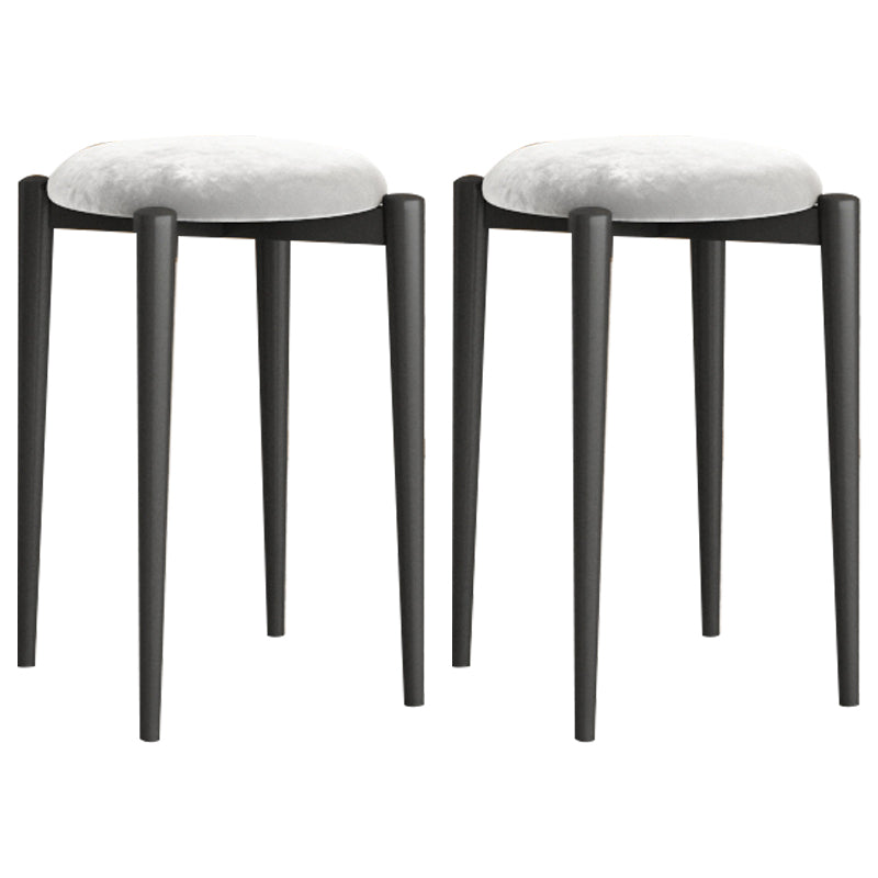 Modern Tear Resistant Pouf Circle Shape Dark Green Velvet Ottoman Heather Gray 2 Piece Set Clearhalo 'furn' 'furn_ottomans_poufs' 'Furniture' 'Living Room Furniture' 'Ottomans & Poufs' 'ottomans_poufs' 5944718