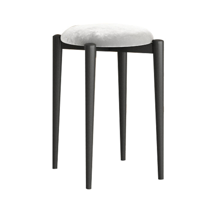 Modern Tear Resistant Pouf Circle Shape Dark Green Velvet Ottoman Heather Gray 1 Piece Clearhalo 'furn' 'furn_ottomans_poufs' 'Furniture' 'Living Room Furniture' 'Ottomans & Poufs' 'ottomans_poufs' 5944719