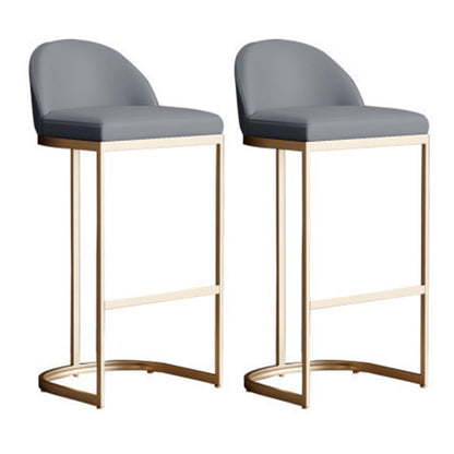 Glam 1/2/5 Pieces Bar Table Set Rectangle Bar Table with Metal High Stools Grey 26"H Stools (Set of 2) Clearhalo 'Bar Furniture' 'furn' 'furn_home_bar_bar_sets' 'Furniture' 'Home Bars & Bar Sets' 'home_bar_bar_sets' 'Kitchen & Dining Furniture' 5944728