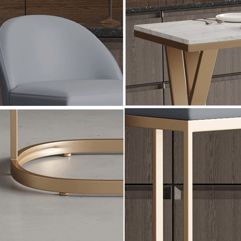 Glam 1/2/5 Pieces Bar Table Set Rectangle Bar Table with Metal High Stools Clearhalo 'Bar Furniture' 'furn' 'furn_home_bar_bar_sets' 'Furniture' 'Home Bars & Bar Sets' 'home_bar_bar_sets' 'Kitchen & Dining Furniture' 5944737