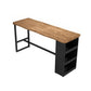 Juego de mesa de pub rectangular industrial, mesa de mostrador de madera de 1/3 piezas con taburetes sin respaldo
