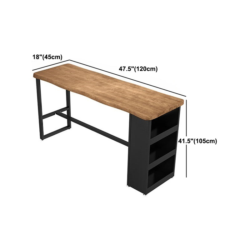 Juego de mesa de pub rectangular industrial, mesa de mostrador de madera de 1/3 piezas con taburetes sin respaldo