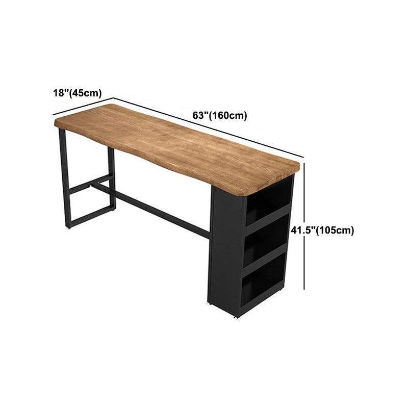 Juego de mesa de pub rectangular industrial, mesa de mostrador de madera de 1/3 piezas con taburetes sin respaldo
