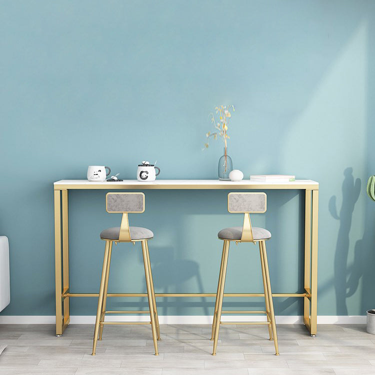 Glam 1/2/3 Pieces Sintered Stone Bar Table Set Fixed Table Counter Set for Home Use Clearhalo 'Bar Furniture' 'furn' 'furn_home_bar_bar_sets' 'Furniture' 'Home Bars & Bar Sets' 'home_bar_bar_sets' 'Kitchen & Dining Furniture' 5944793
