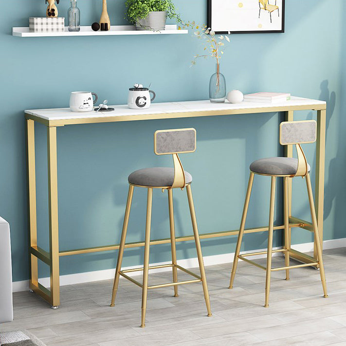 Glam 1/2/3 Pieces Sintered Stone Bar Table Set Fixed Table Counter Set for Home Use Clearhalo 'Bar Furniture' 'furn' 'furn_home_bar_bar_sets' 'Furniture' 'Home Bars & Bar Sets' 'home_bar_bar_sets' 'Kitchen & Dining Furniture' 5944795