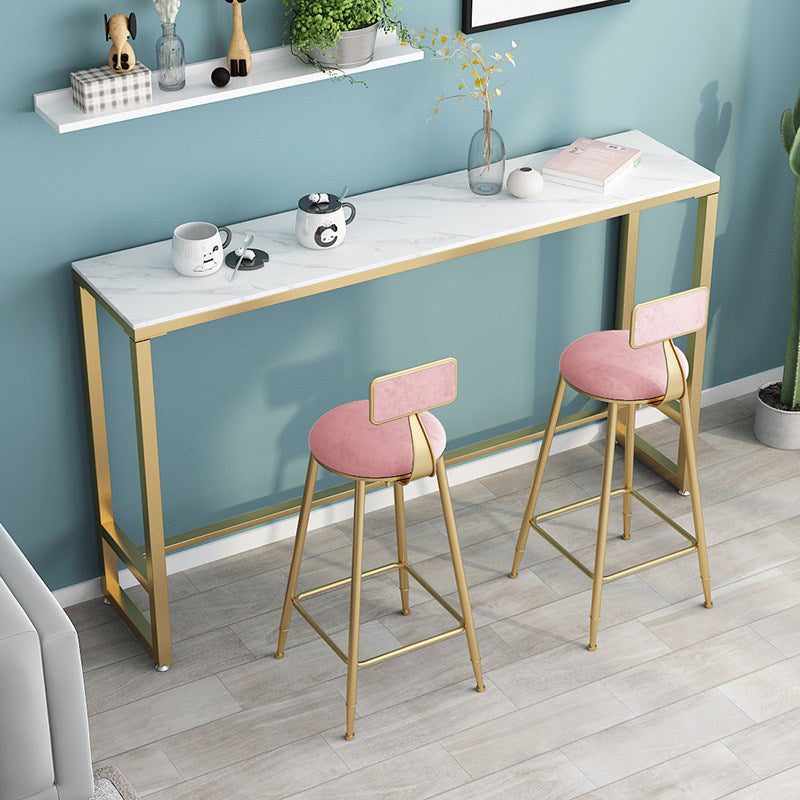 Glam 1/2/3 Pieces Sintered Stone Bar Table Set Fixed Table Counter Set for Home Use Clearhalo 'Bar Furniture' 'furn' 'furn_home_bar_bar_sets' 'Furniture' 'Home Bars & Bar Sets' 'home_bar_bar_sets' 'Kitchen & Dining Furniture' 5944797