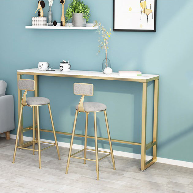 Glam 1/2/3 Pieces Sintered Stone Bar Table Set Fixed Table Counter Set for Home Use Clearhalo 'Bar Furniture' 'furn' 'furn_home_bar_bar_sets' 'Furniture' 'Home Bars & Bar Sets' 'home_bar_bar_sets' 'Kitchen & Dining Furniture' 5944803