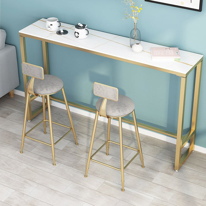 Glam 1/2/3 Pieces Sintered Stone Bar Table Set Fixed Table Counter Set for Home Use Clearhalo 'Bar Furniture' 'furn' 'furn_home_bar_bar_sets' 'Furniture' 'Home Bars & Bar Sets' 'home_bar_bar_sets' 'Kitchen & Dining Furniture' 5944804