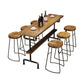 Industrial Pub Dining Set 1/4/7 Pieces Trestle Coffee Shop Wood Pub Table Set