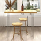 Modernes rechteckiges Kneipentisch-Set, 1/3 Bild, Tresentisch aus Holz mit rückenfreiem Hocker