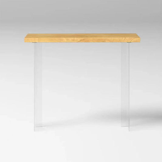 Modern Rectangular Pub Table Set 1/3 Pic Wooden Counter Table with Backless Stool