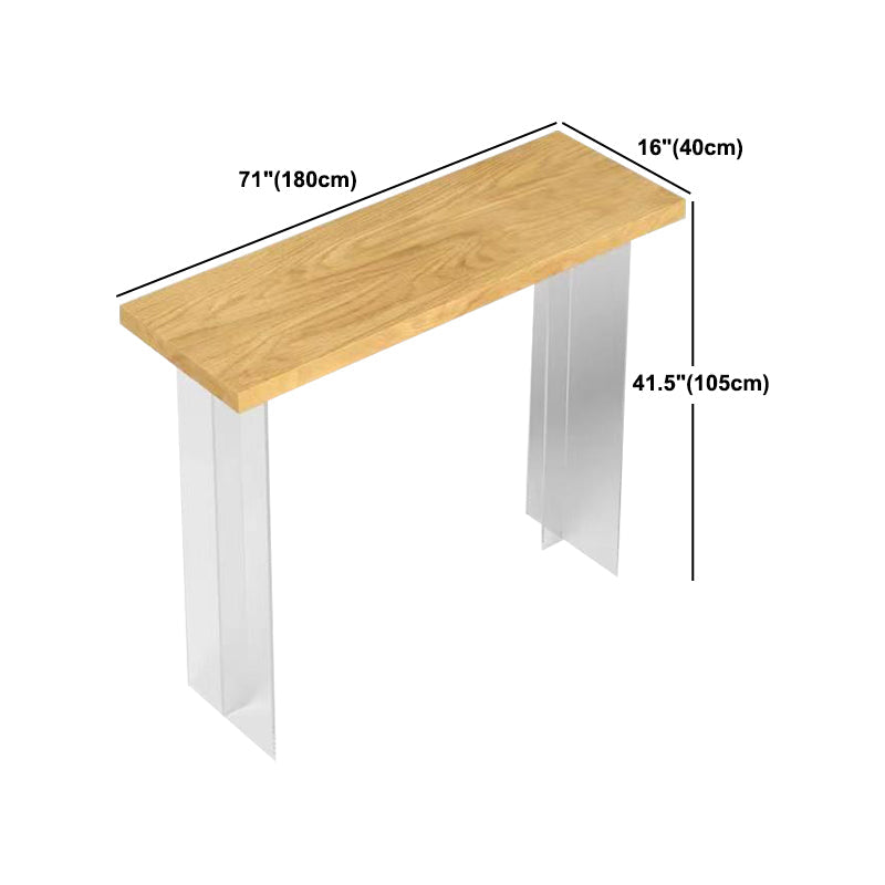 Modernes rechteckiges Kneipentisch-Set, 1/3 Bild, Tresentisch aus Holz mit rückenfreiem Hocker