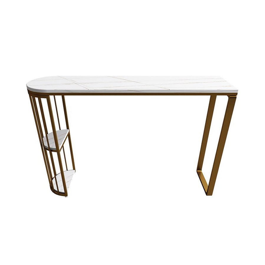 Glam Indoor Counter Height Set Stone and Metal 1/2/5 Pieces Storage Pub Dining Set Clearhalo 'Bar Furniture' 'furn' 'furn_home_bar_bar_sets' 'Furniture' 'Home Bars & Bar Sets' 'home_bar_bar_sets' 'Kitchen & Dining Furniture' 5944892