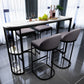 Glam Indoor Counter Height Set Stone and Metal 1/2/5 Pieces Storage Pub Dining Set Clearhalo 'Bar Furniture' 'furn' 'furn_home_bar_bar_sets' 'Furniture' 'Home Bars & Bar Sets' 'home_bar_bar_sets' 'Kitchen & Dining Furniture' 5944896