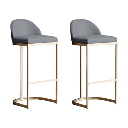 Glam Indoor Counter Height Set Stone and Metal 1/2/5 Pieces Storage Pub Dining Set Grey 30"H Stools (Set of 2) Clearhalo 'Bar Furniture' 'furn' 'furn_home_bar_bar_sets' 'Furniture' 'Home Bars & Bar Sets' 'home_bar_bar_sets' 'Kitchen & Dining Furniture' 5944897