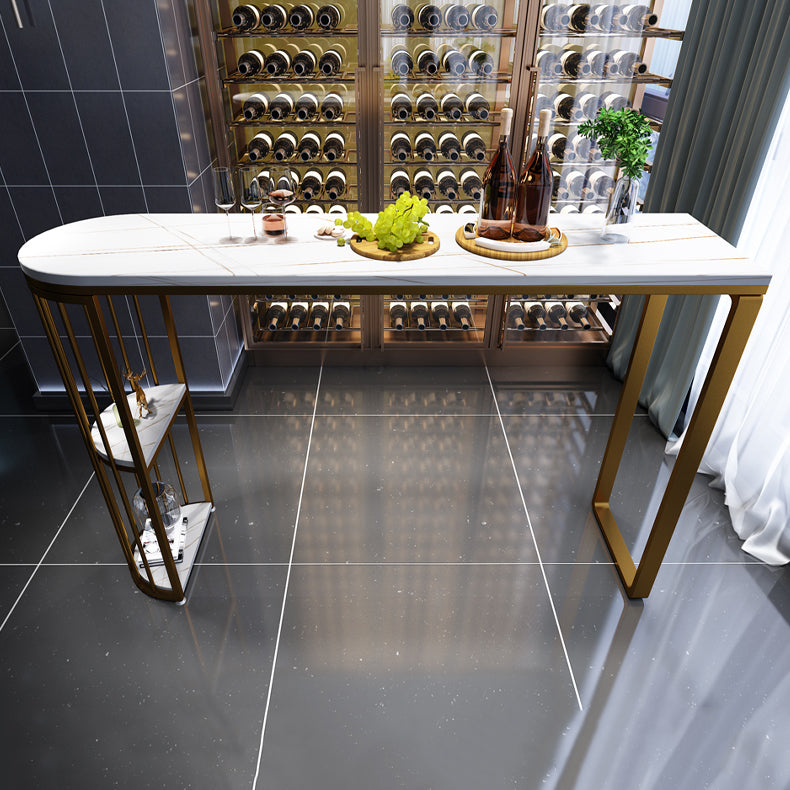Glam Indoor Counter Height Set Stone and Metal 1/2/5 Pieces Storage Pub Dining Set Clearhalo 'Bar Furniture' 'furn' 'furn_home_bar_bar_sets' 'Furniture' 'Home Bars & Bar Sets' 'home_bar_bar_sets' 'Kitchen & Dining Furniture' 5944904