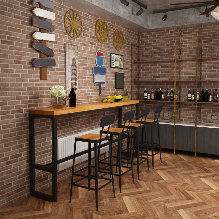 Juego de mesa de bar de madera industrial de 1/2/5 piezas, juego de mostrador rectangular para uso doméstico