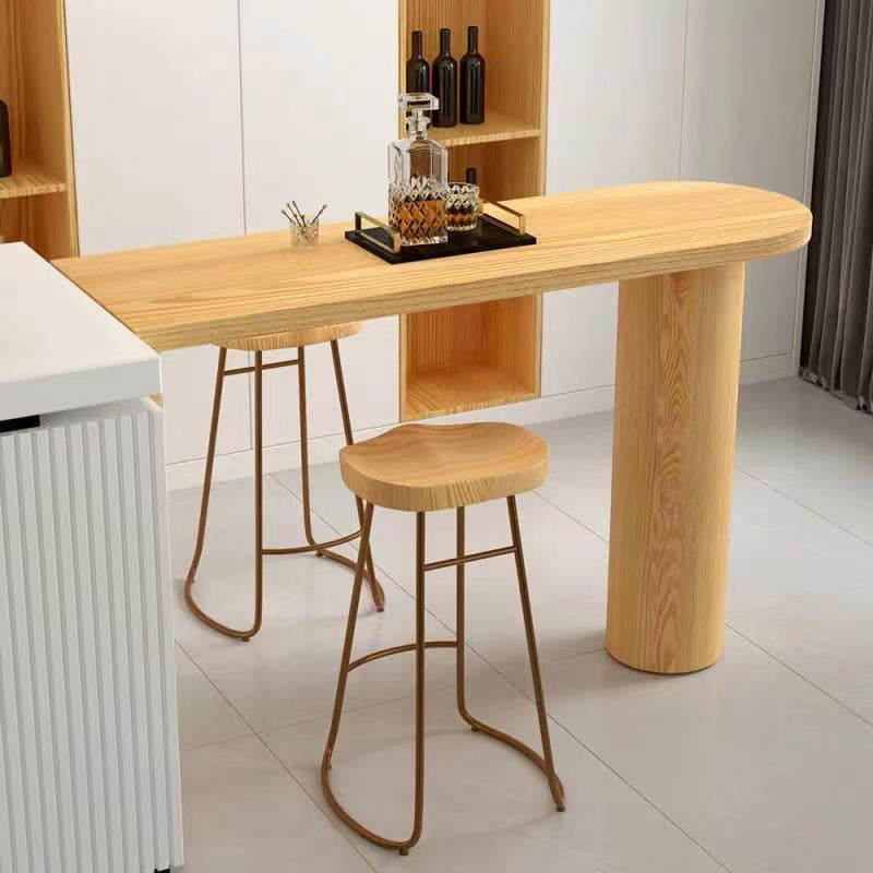 Industrial Irregular Pub Table Set 1/3 Pieces Wooden Counter Table Set Clearhalo 'Bar Furniture' 'furn' 'furn_home_bar_bar_sets' 'Furniture' 'Home Bars & Bar Sets' 'home_bar_bar_sets' 'Kitchen & Dining Furniture' 5944965