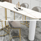 Glam White Bar Pub Table Set 1/5 Pcs Metal Base Bar Table and Stools Clearhalo 'Bar Furniture' 'furn' 'furn_home_bar_bar_sets' 'Furniture' 'Home Bars & Bar Sets' 'home_bar_bar_sets' 'Kitchen & Dining Furniture' 5944985