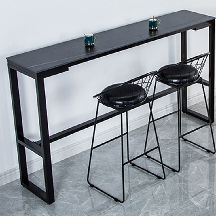 Glam Living Room Counter Set 1/2/3/4/7 Pieces Rectangle Trestle Bar Pub Table Set 3 Pieces: Table, 2 Stools Clearhalo 'Bar Furniture' 'furn' 'furn_home_bar_bar_sets' 'Furniture' 'Home Bars & Bar Sets' 'home_bar_bar_sets' 'Kitchen & Dining Furniture' 5944993