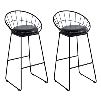 Glam Living Room Counter Set 1/2/3/4/7 Pieces Rectangle Trestle Bar Pub Table Set Black 30"H Stools (Set of 2) Clearhalo 'Bar Furniture' 'furn' 'furn_home_bar_bar_sets' 'Furniture' 'Home Bars & Bar Sets' 'home_bar_bar_sets' 'Kitchen & Dining Furniture' 5944995
