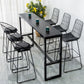 Glam Living Room Counter Set 1/2/3/4/7 Pieces Rectangle Trestle Bar Pub Table Set 7 Pieces: Table, 6 Stools Clearhalo 'Bar Furniture' 'furn' 'furn_home_bar_bar_sets' 'Furniture' 'Home Bars & Bar Sets' 'home_bar_bar_sets' 'Kitchen & Dining Furniture' 5944996