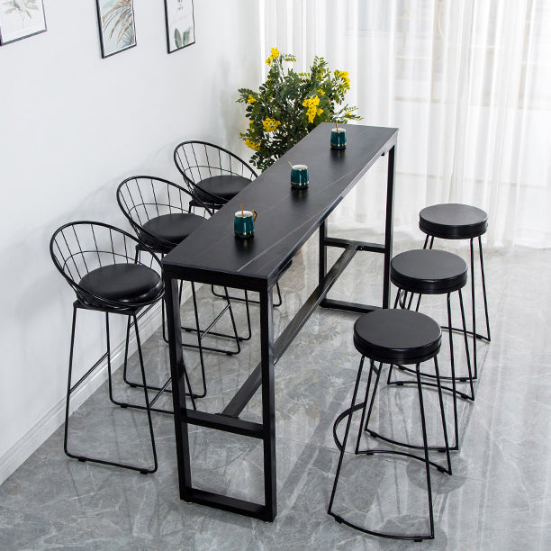 Glam Living Room Counter Set 1/2/3/4/7 Pieces Rectangle Trestle Bar Pub Table Set Clearhalo 'Bar Furniture' 'furn' 'furn_home_bar_bar_sets' 'Furniture' 'Home Bars & Bar Sets' 'home_bar_bar_sets' 'Kitchen & Dining Furniture' 5944999
