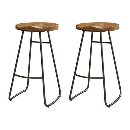 1/2/3 Pieces Industrial Rectangle Pub Table Set Wooden Counter Table with Backless Stools Black 30"H Stools (Set of 2) Clearhalo 'Bar Furniture' 'furn' 'furn_home_bar_bar_sets' 'Furniture' 'Home Bars & Bar Sets' 'home_bar_bar_sets' 'Kitchen & Dining Furniture' 5945015