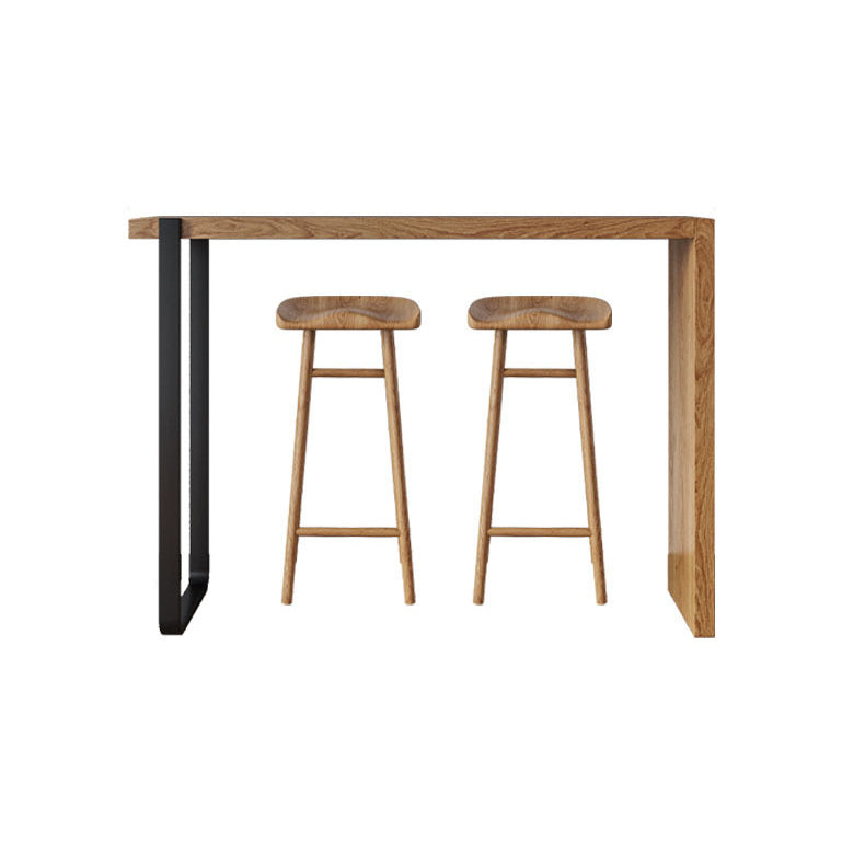 1/2/3 Pieces Industrial Rectangle Pub Table Set Wooden Counter Table with Backless Stools Clearhalo 'Bar Furniture' 'furn' 'furn_home_bar_bar_sets' 'Furniture' 'Home Bars & Bar Sets' 'home_bar_bar_sets' 'Kitchen & Dining Furniture' 5945020