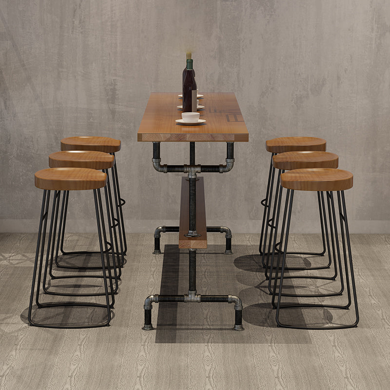 Modern Solid Wood Counter Height Set 1/2/4/7 Pieces Indoor Natural Counter Set Clearhalo 'Bar Furniture' 'furn' 'furn_home_bar_bar_sets' 'Furniture' 'Home Bars & Bar Sets' 'home_bar_bar_sets' 'Kitchen & Dining Furniture' 5945034