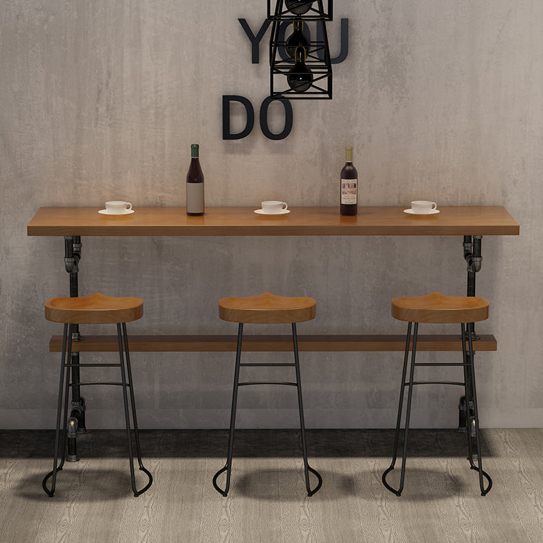 Modern Solid Wood Counter Height Set 1/2/4/7 Pieces Indoor Natural Counter Set 4 Pieces: Table, 3 Wood Stools Clearhalo 'Bar Furniture' 'furn' 'furn_home_bar_bar_sets' 'Furniture' 'Home Bars & Bar Sets' 'home_bar_bar_sets' 'Kitchen & Dining Furniture' 5945043