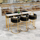 White Marble Bar Table Set 1/4 Pcs Upholstered Bar Stool for Living Room Clearhalo 'Bar Furniture' 'furn' 'furn_home_bar_bar_sets' 'Furniture' 'Home Bars & Bar Sets' 'home_bar_bar_sets' 'Kitchen & Dining Furniture' 5945069
