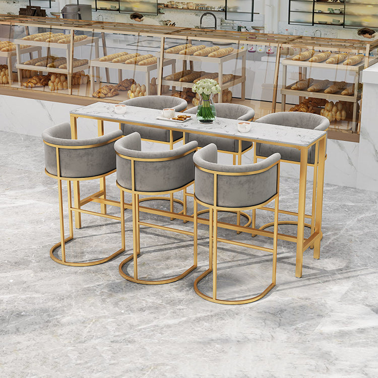 White Marble Bar Table Set 1/4 Pcs Upholstered Bar Stool for Living Room Clearhalo 'Bar Furniture' 'furn' 'furn_home_bar_bar_sets' 'Furniture' 'Home Bars & Bar Sets' 'home_bar_bar_sets' 'Kitchen & Dining Furniture' 5945070
