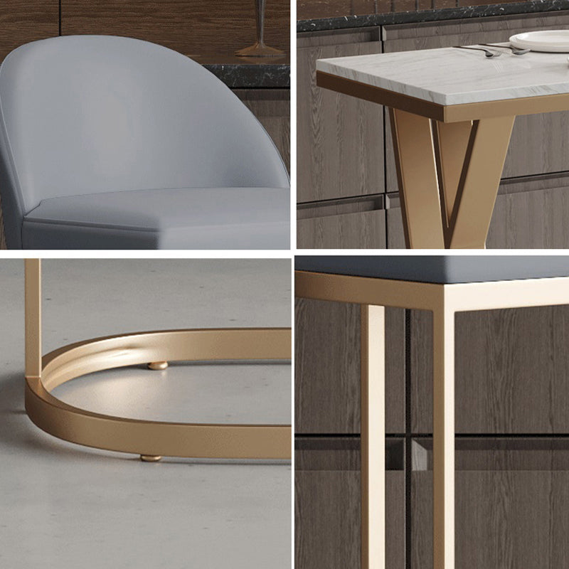 Glam Bar Table Set 1/2/5 Pieces Rectangle Bar Table with Metal High Stools for Kitchen Clearhalo 'Bar Furniture' 'furn' 'furn_home_bar_bar_sets' 'Furniture' 'Home Bars & Bar Sets' 'home_bar_bar_sets' 'Kitchen & Dining Furniture' 5945089
