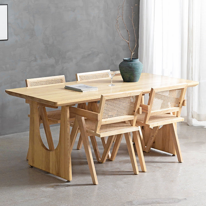 Industrial 1/2/4/5/6 Pieces Rectangle Dining Solid Wood Dining Room Table with Chairs Clearhalo 'Dining Room Sets' 'Dining Tables & Seating' 'dining_room_set' 'furn' 'furn_dining_room_set' 'Furniture' 'Kitchen & Dining Furniture' 5945151
