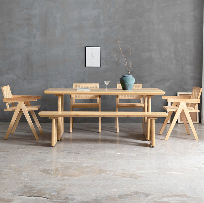 Industrial 1/2/4/5/6 Pieces Rectangle Dining Solid Wood Dining Room Table with Chairs Clearhalo 'Dining Room Sets' 'Dining Tables & Seating' 'dining_room_set' 'furn' 'furn_dining_room_set' 'Furniture' 'Kitchen & Dining Furniture' 5945152