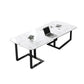 Contemporary Style Rectangle Table Set 1/2/7 Pieces Dining Set for Home Light White 94.4"L x 35.4"W Clearhalo 'Dining Room Sets' 'Dining Tables & Seating' 'dining_room_set' 'furn' 'furn_dining_room_set' 'Furniture' 'Kitchen & Dining Furniture' 5945195