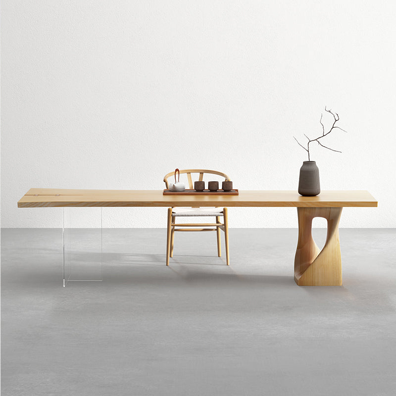 Pièces de 1/2 pièces modernes Ensemble de restauration Rectangle Table de salle à manger en bois massif avec chaises