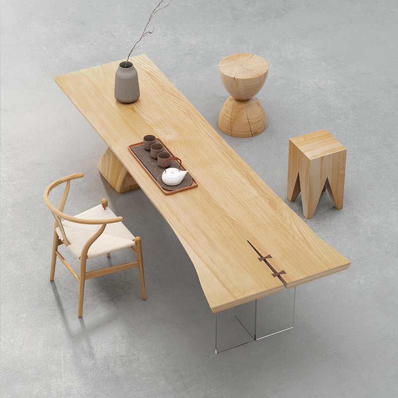 Pièces de 1/2 pièces modernes Ensemble de restauration Rectangle Table de salle à manger en bois massif avec chaises