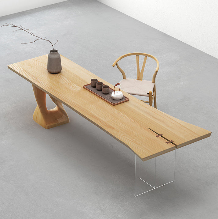 Pièces de 1/2 pièces modernes Ensemble de restauration Rectangle Table de salle à manger en bois massif avec chaises