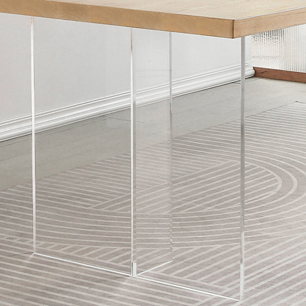 Pièces de 1/2 pièces modernes Ensemble de restauration Rectangle Table de salle à manger en bois massif avec chaises