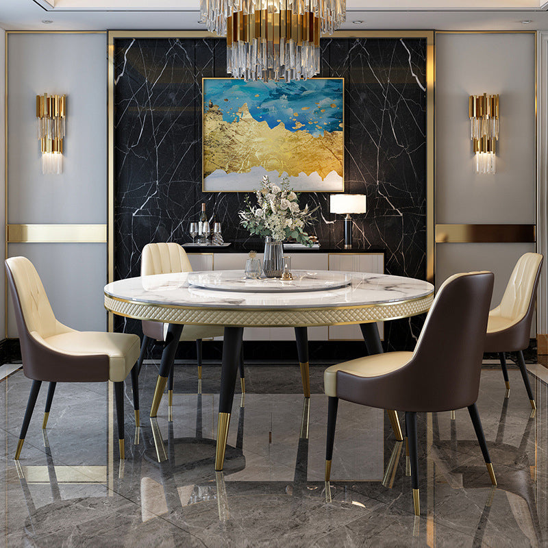 Contemporary Style Round Table Set 1/4/5/6/7/9 Pieces Dining Set for Home