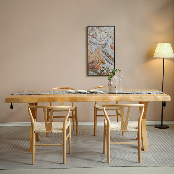 Ensemble de restauration en bois massif 1/2/5 PCS Table à manger rectangle avec chaises Windsor