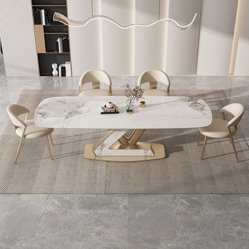 Nordic 1/4/5/7/9 Pieces Rectangle Dining Set Sintered Stone Top Dinette Table Set