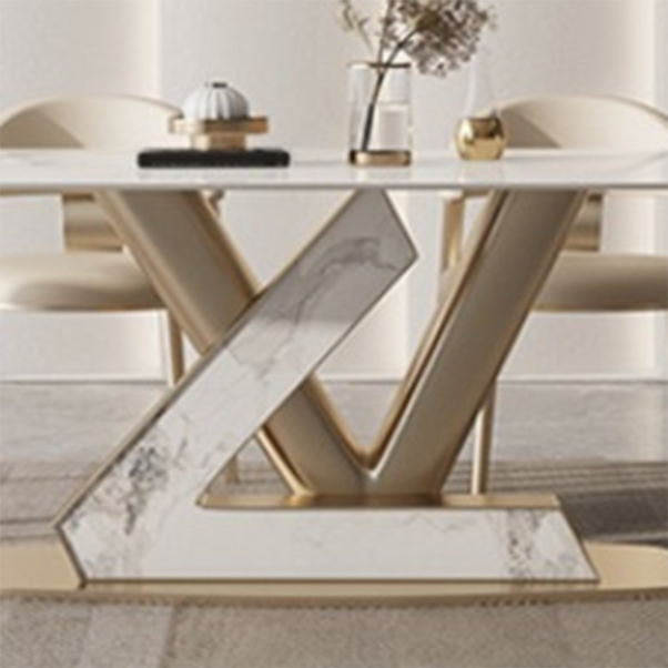 Nordic 1/4/5/7/9 Pieces Rectangle Dining Set Sintered Stone Top Dinette Table Set