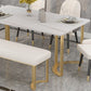 Stone Top Dining Set 1/2/5/6 PCS Moderne eetkamerstoelen met gestoffeerd