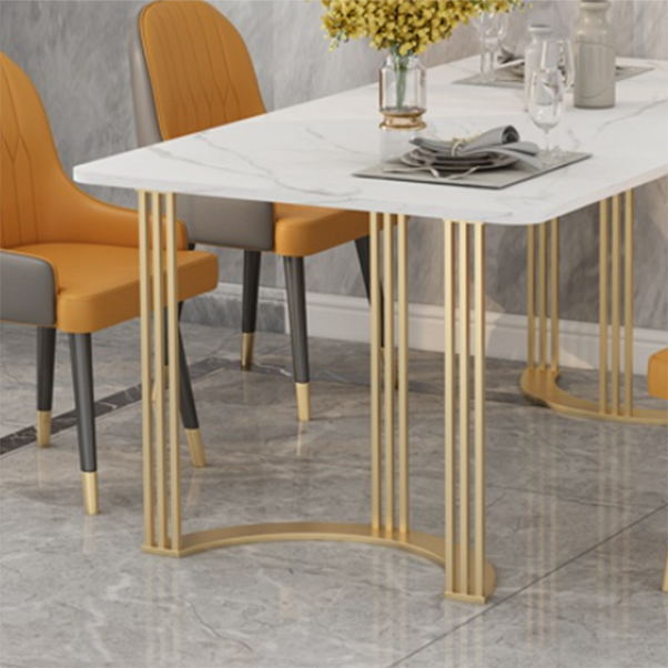 Stone Top Dining Set 1/2/5/6 PCS Moderne eetkamerstoelen met gestoffeerd