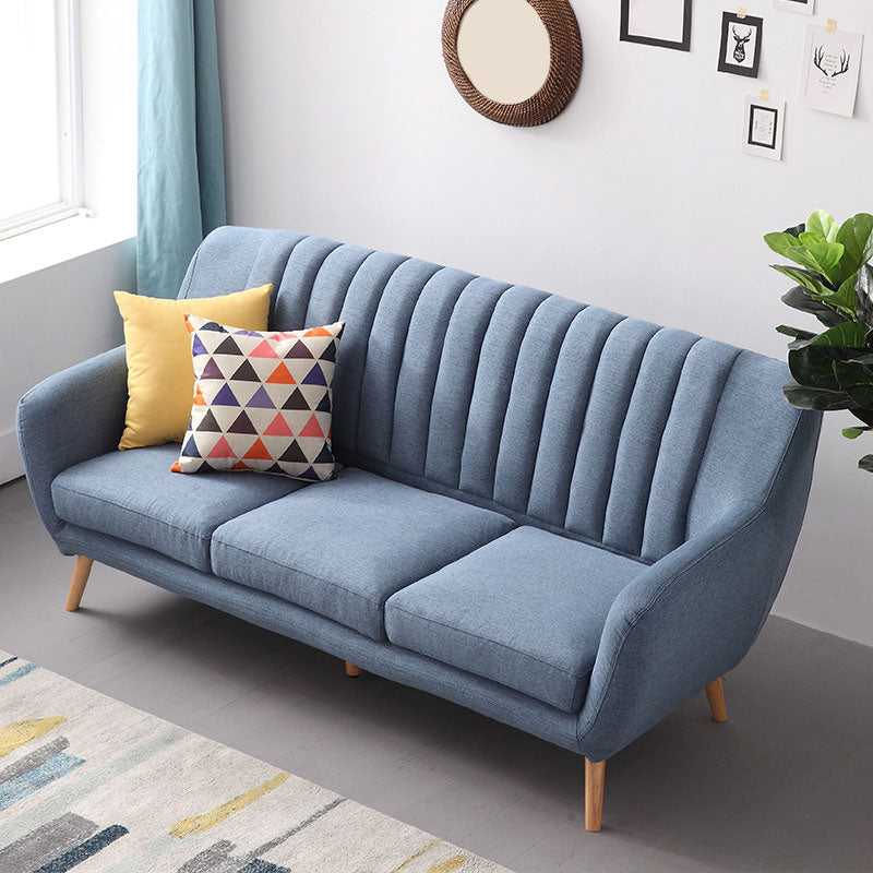 Sofá de tela con almohada cosida y brazo acampanado para la sala de estar