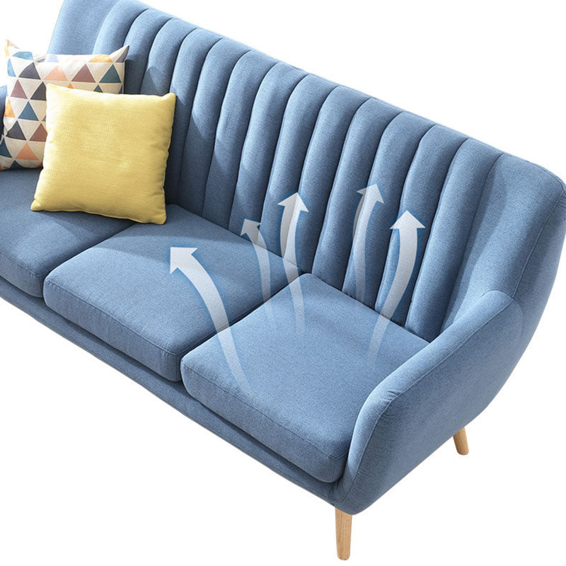 Sofá de tela con almohada cosida y brazo acampanado para la sala de estar